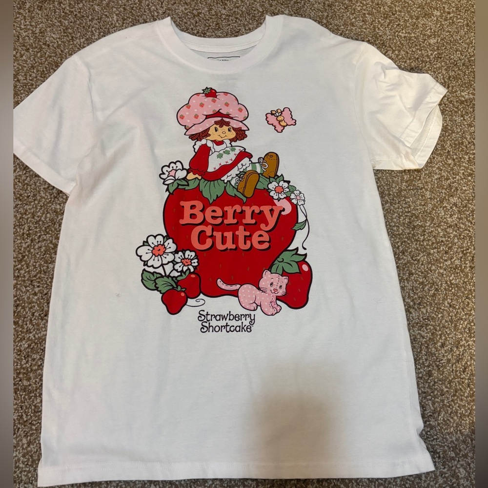 White Strawberry Shortcake Graphic T-Shirt